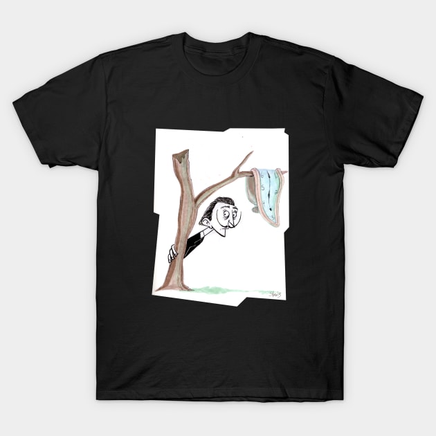 Dali & His Melted Clock! T-Shirt by schomiak